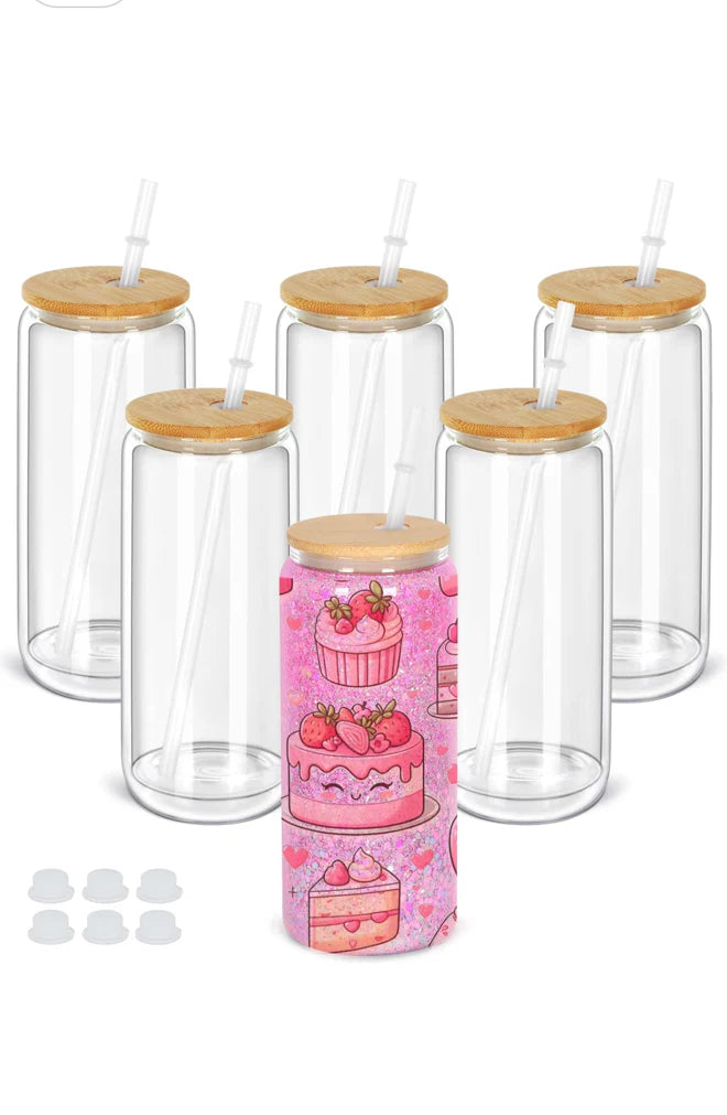 20oz Glass SnowGlobe Cup