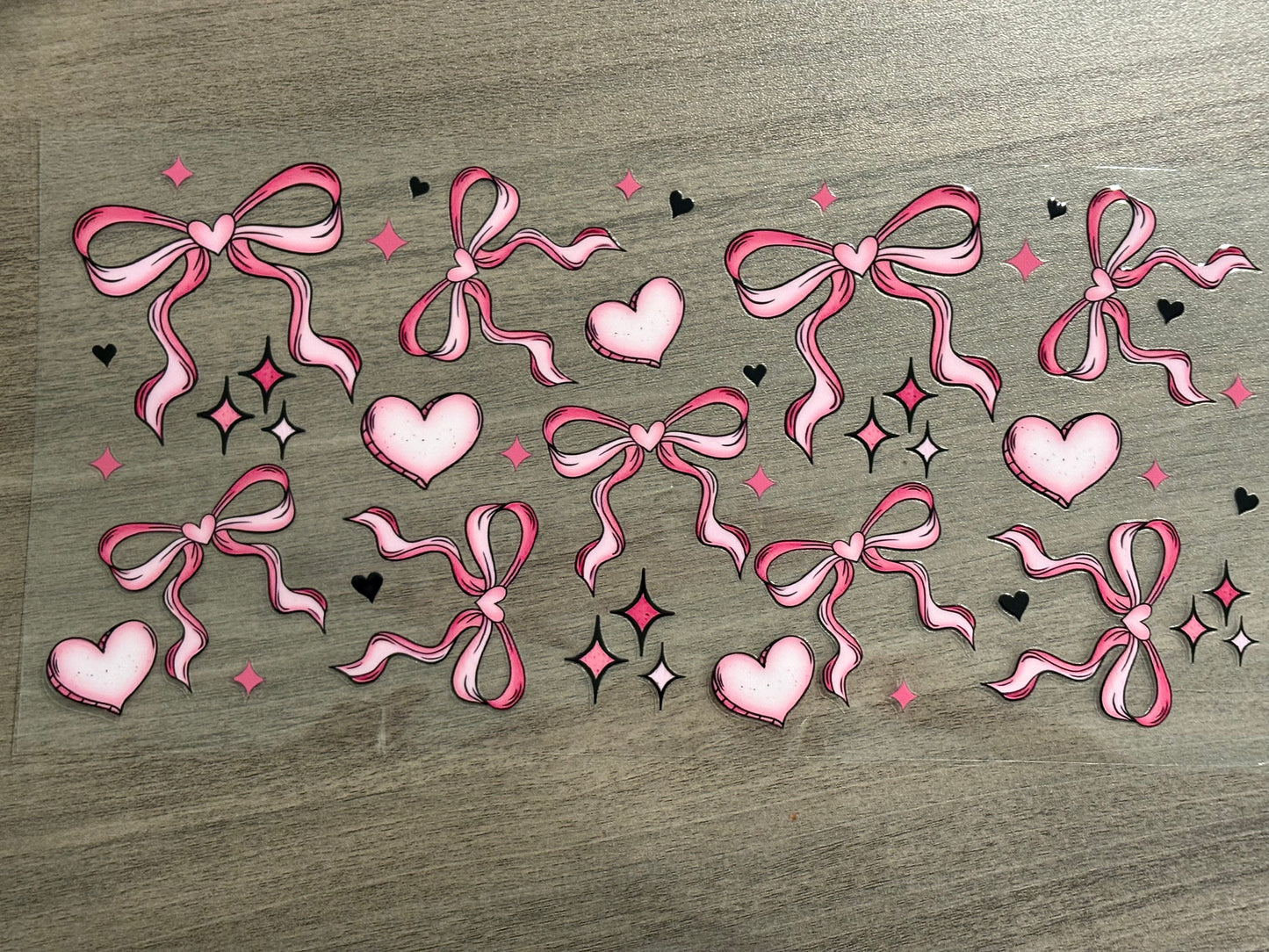 PINK BOW & HEART DECAL