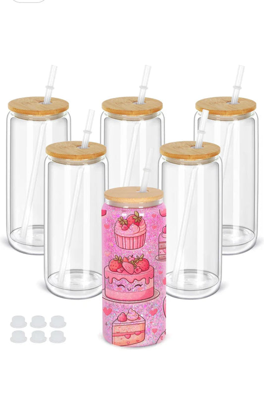 20oz Glass SnowGlobe Cup