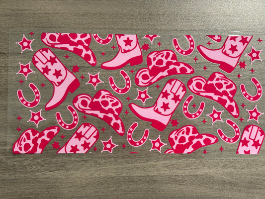 PINK COWGIRL BOOTS DECAL