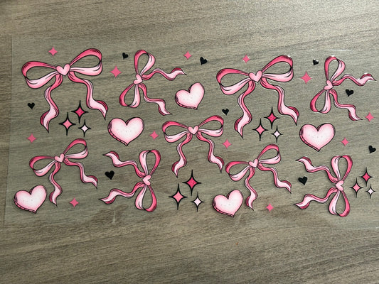 PINK BOW & HEART DECAL